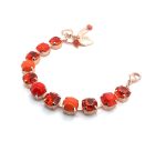 Bracelet By Mariana Woman Charming Lustrous Hyacinth and Coral Swarovski Crystals