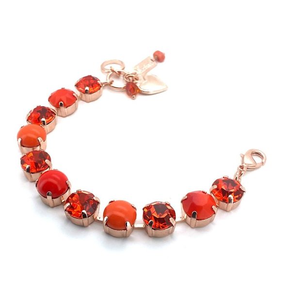 Bracelet By Mariana Woman Charming Lustrous Hyacinth and Coral Swarovski Crystals