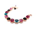 Mariana Bracelet Alluring Jet, Lt Rose, Indian Pink, & Blue Zircon Austrian Crystals My Treasures Coll.