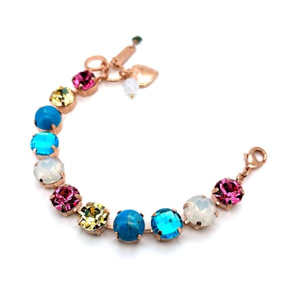 Bracelet By Mariana Woman Gorgeous Turquoise Mineral and Opal Swarovski Crystals