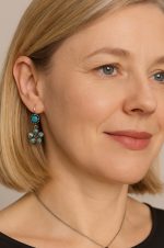 Earrings By Mariana Woman Fab Turquoise and Fern Green Swarovski Crystals - Image 3