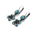 Earrings By Mariana Woman Fab Turquoise and Fern Green Swarovski Crystals
