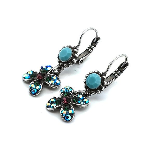 Earrings By Mariana Woman Fab Turquoise and Fern Green Swarovski Crystals