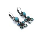 Earrings By Mariana Woman Fab Turquoise and Fern Green Swarovski Crystals - Image 4