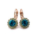 Mariana Earrings Adorable Caribbean Blue Opal & Olivine Austrian Crystals Caprioska Cocktail Hour Coll. - Image 3