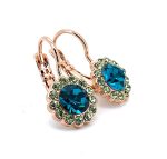 Mariana Earrings Adorable Caribbean Blue Opal & Olivine Austrian Crystals Caprioska Cocktail Hour Coll. - Image 2