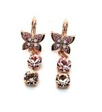 Earrings By Mariana Woman Butterfly Dangling Rose and Opal Swarovski Crystals - Image 2