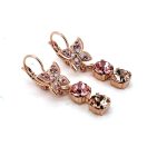 Earrings By Mariana Woman Butterfly Dangling Rose and Opal Swarovski Crystals - Image 3