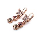 Earrings By Mariana Woman Butterfly Dangling Rose and Opal Swarovski Crystals