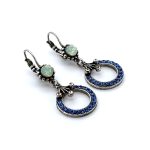 Earrings By Mariana Woman Gorgeous Sapphire and Chrysolite Opal Swarovski Crystals - Image 4