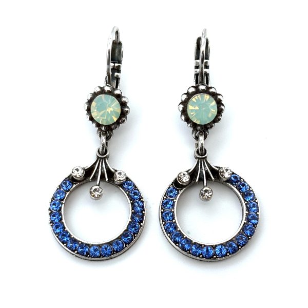 Earrings By Mariana Woman Gorgeous Sapphire and Chrysolite Opal Swarovski Crystals