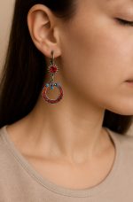 Earrings By Mariana Woman Stunning Siam and Sapphire Swarovski Crystals - Image 3