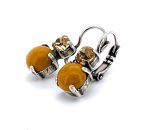Earrings By Mariana Woman Classy Jasper Mineral and Topaz Swarovski Crystals - SP