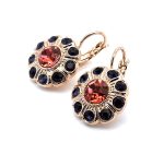 Earrings By Mariana Woman Sophisticated Purple Velvet and Peach Swarovski Crystals