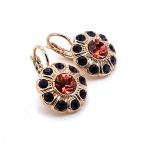 Earrings By Mariana Woman Sophisticated Purple Velvet and Peach Swarovski Crystals - Image 3