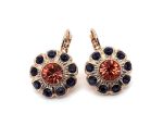 Earrings By Mariana Woman Sophisticated Purple Velvet and Peach Swarovski Crystals - Image 2