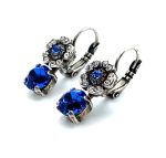 Earrings By Mariana Woman Adorable Sapphire and Clear Swarovski Crystals
