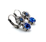 Earrings By Mariana Woman Adorable Sapphire and Clear Swarovski Crystals - Image 2