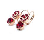 Earrings By Mariana Floral Ruby, Siam and Coral Swarovski Crystals