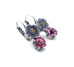 Earrings By Mariana Woman Charming Rose and Purple Swarovski Crystals - Image 2