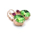 Mariana Earrings Adorable Peridot & Fuchsia Austrian Crystals My Treasures Coll. - Image 2