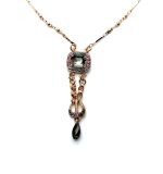 Necklace Pendant By Mariana Woman Elegant Rose and Silver Swarovski Crystals
