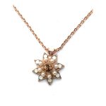 Necklace Pendant By Mariana Gypsy Soul Coll. Star Shape Pearl and Amber Swarovski Crystals