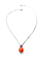 Mariana Necklace Pendant Dolomite Coral Mineral & Fuchsia Austrian Crystals My Treasures Coll. - Image 2