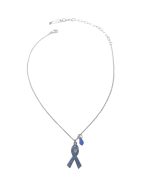 Necklace Pendant By Mariana My Treasures Coll. Cancer Awareness Ribbon Sapphire Austrian Crystals - Image 3