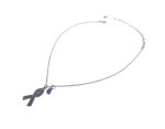 Necklace Pendant By Mariana My Treasures Coll. Cancer Awareness Ribbon Sapphire Austrian Crystals - Image 2