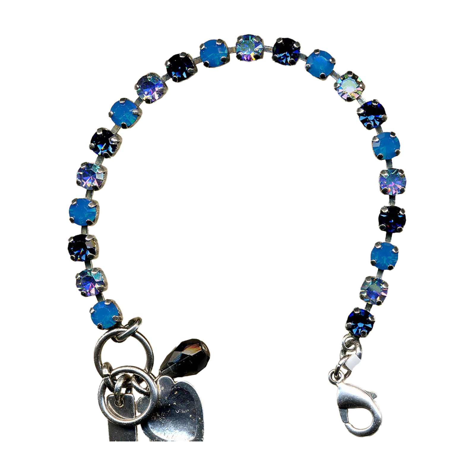 B-4000-1204-SP(1) Mariana Bracelet Simply Elegant Caribbean Blue Opal, Heliotrope, & Montana Blue Austrian Crystals My Treasures Coll. - Image 1