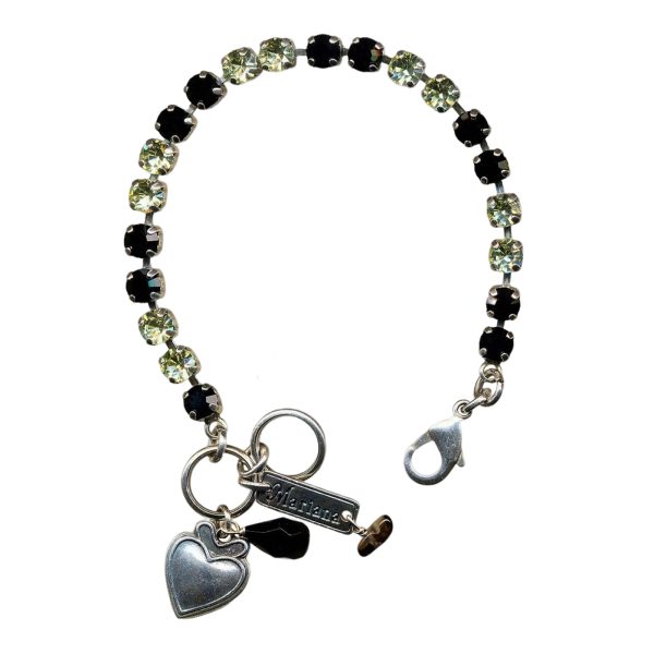 Bracelet By Mariana Woman Soulful Jet Black and Jonquil Swarovski Crystals