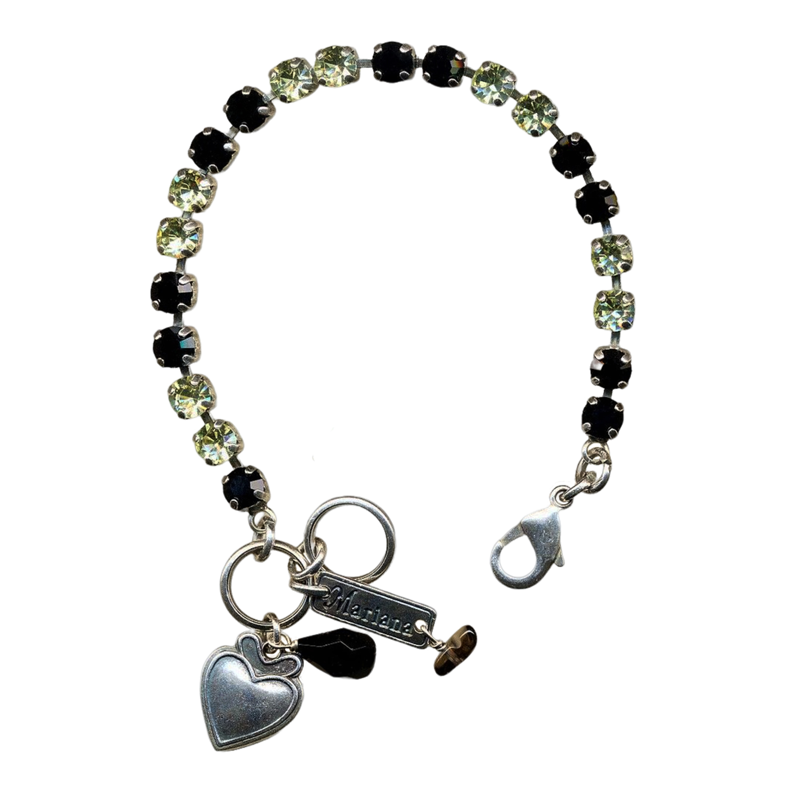 B-4000-213280-SP(1) Bracelet By Mariana Woman Soulful Jet Black and Jonquil Swarovski Crystals - Image 1