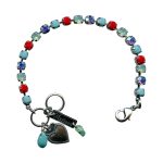 Mariana Bracelet Classy Turquoise, Red Coral, Pacific Opal & Heliotrope Austrian Crystals Cindy Icons Coll. - Image 3