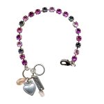 Mariana Bracelet Lovely Fuchsia, Lt Rose, Morion & Lt Peach Austrian Crystals My Treasures Coll.