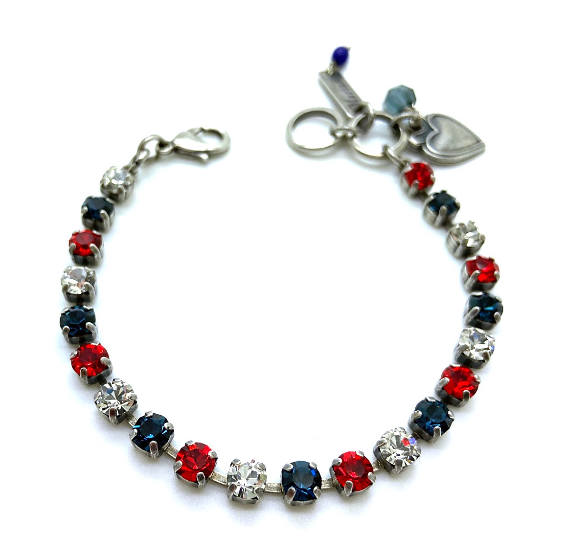 B-4000-8188-SP (2) Bracelet By Mariana Woman Gorgeous Sapphire and Siam Swarovski Crystals-SP - Image 1