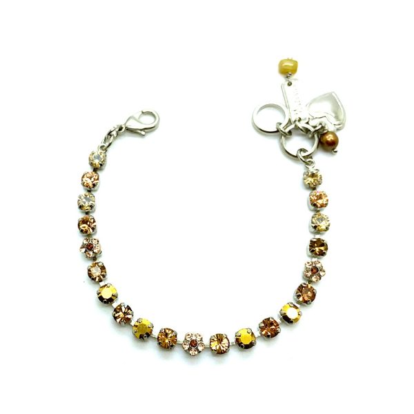 Mariana Bracelet Shimmering Aurum, Lt Colorado Topaz, & Golden Shadow Austrian Crystals Out Of Africa Winter 2021 Coll.