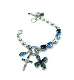 Bracelet By Mariana Woman Gorgeous Montana Blue and Lt Sapphire Swarovski Crystals