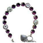 Bracelet By Mariana Woman Precious Amethyst and Pacific Opal Swarovski Crystals