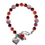 Bracelet By Mariana Woman Sophisticated Siam and Ruby Swarovski Crystals - Image 2