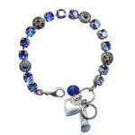 Bracelet By Mariana Woman Fashionable Sapphire and Colorado Topaz Swarovski Crystals