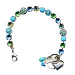 Bracelet By Mariana My Treasures Coll. Shimmering Vitrail Medium, Peridot, & Turquoise Austrian Crystals