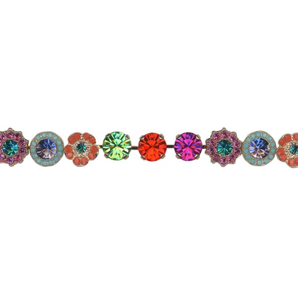 Mariana Bracelet Floral in Peridot, Rose, Tanzanite, Fuchsia, Hyacinth, Laguna Delite, & Ocean Delite Austrian Crystals Romancing in Rio Summer 2022 Coll.