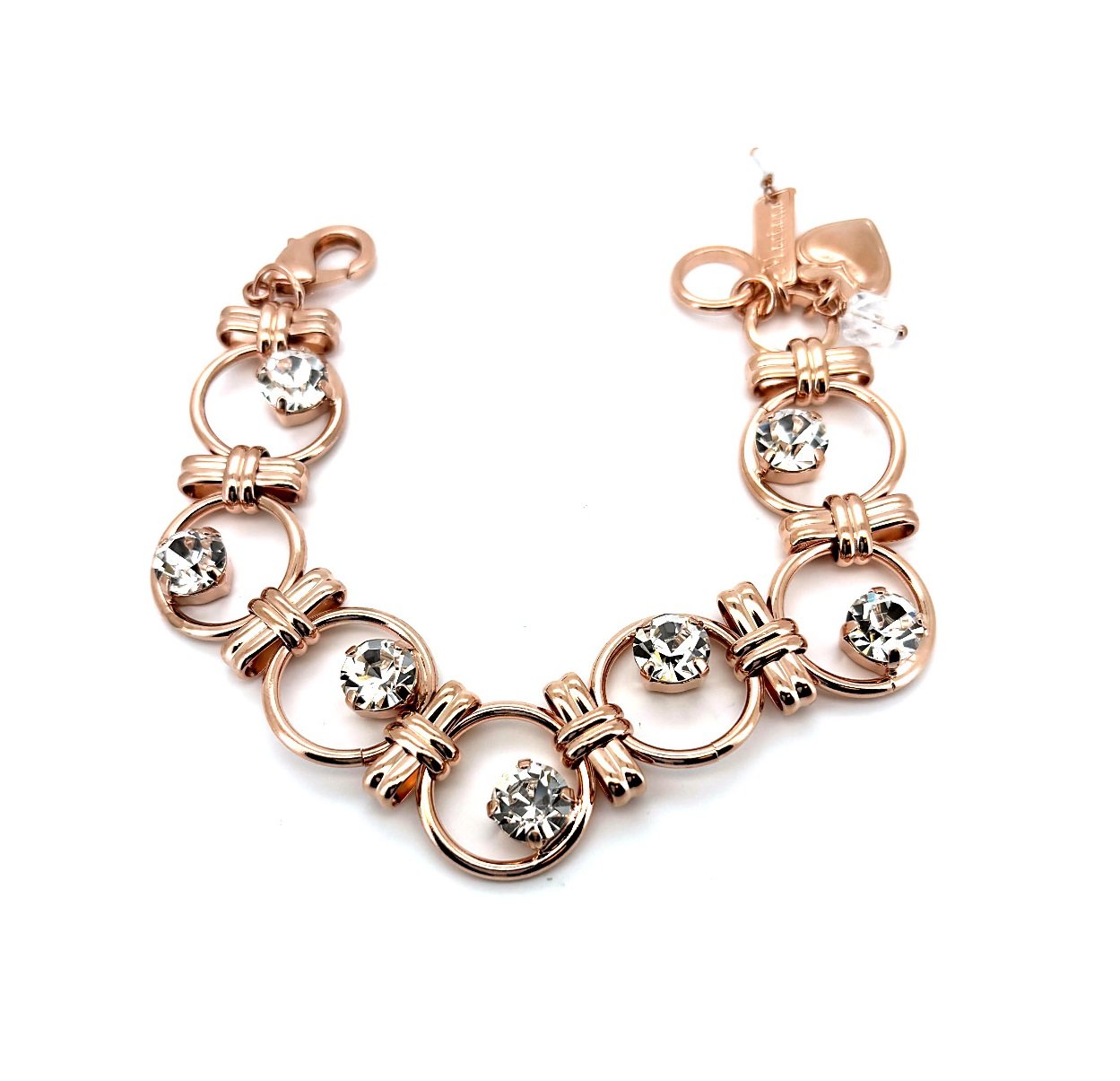 B-4081-1-001001-RG (1) Bracelet By Mariana Woman Gorgeous Bow Chain Clear Swarovski Crystals - Image 1