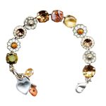 Mariana Bracelet Adorable Drk Amber, Citrine, Sand Opal, Aurum, White Opal, & Marbled Stone Austrian Crystals Golden Sand Ambrosia Coll. - Image 2