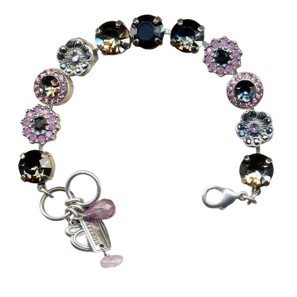 Mariana Bracelet Elegant Lavender, Smoky Quartz, AB, & Cyclamen Opal Austrian Crystals Silver Moon Ambrosia Coll.