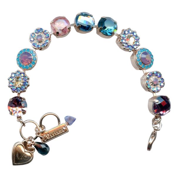 Mariana Bracelet Charming Aquamarine, Opals, Jonquil, Marbled Stone, Vintage Rose, & AB Austrian Crystals Serenity Inspiration Coll.