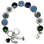 Mariana Bracelet Gorgeous Blues, Greens, White Opal, & Marbles Stone Austrian Crystals Dancing the Night Away Coll. - Image 2