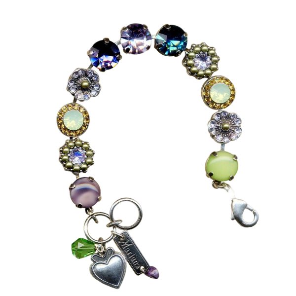 Mariana Bracelet Beautiful Purples, Greens, Dark Aqua, & Topaz Austrian Crystals Lilac East Meets West Coll.