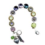 Mariana Bracelet Beautiful Purples, Greens, Dark Aqua, & Topaz Austrian Crystals Lilac East Meets West Coll. - Image 2